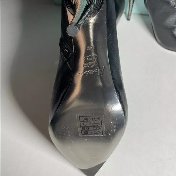 NIB Marciano Mid Calf Iridescent Black Multi Fabric Boots size 8 $350 R-Kizzie - Picture 8 of 13